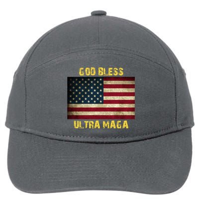 God Bless Ultra Maga United States Flag 7-Panel Snapback Hat