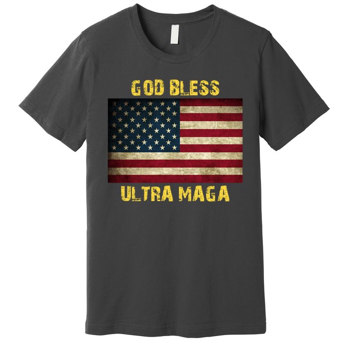 God Bless Ultra Maga United States Flag Premium T-Shirt