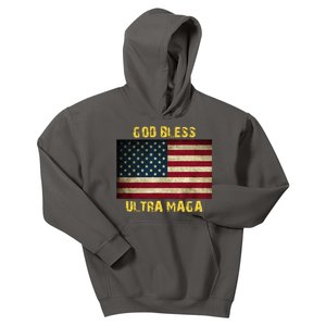 God Bless Ultra Maga United States Flag Kids Hoodie