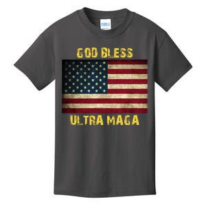 God Bless Ultra Maga United States Flag Kids T-Shirt