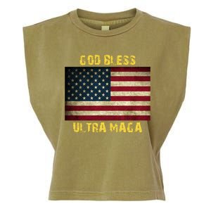 God Bless Ultra Maga United States Flag Garment-Dyed Women's Muscle Tee