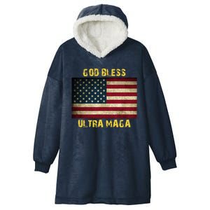 God Bless Ultra Maga United States Flag Hooded Wearable Blanket