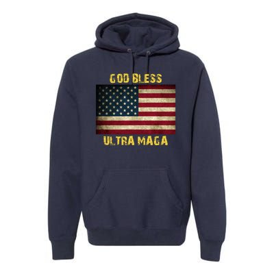 God Bless Ultra Maga United States Flag Premium Hoodie