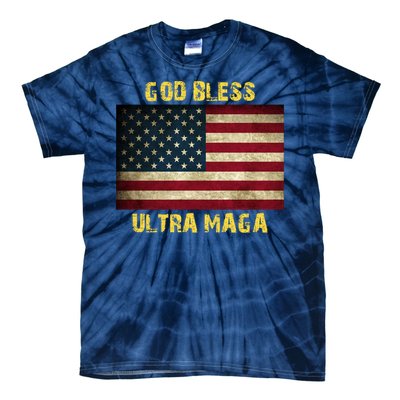 God Bless Ultra Maga United States Flag Tie-Dye T-Shirt