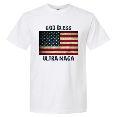 God Bless Ultra Maga United States Flag Garment-Dyed Heavyweight T-Shirt