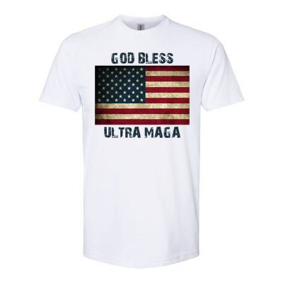 God Bless Ultra Maga United States Flag Softstyle CVC T-Shirt