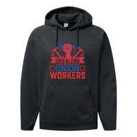 God Bless Union Wokers Labor Day Gift Performance Fleece Hoodie