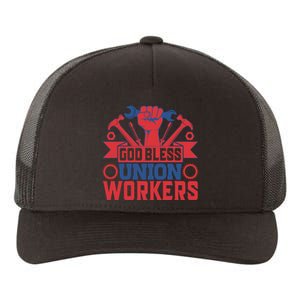 God Bless Union Wokers Labor Day Gift Yupoong Adult 5-Panel Trucker Hat