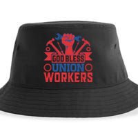 God Bless Union Wokers Labor Day Gift Sustainable Bucket Hat