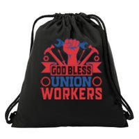 God Bless Union Wokers Labor Day Gift Drawstring Bag