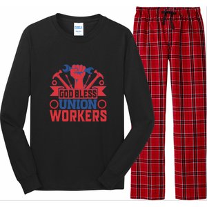 God Bless Union Wokers Labor Day Gift Long Sleeve Pajama Set