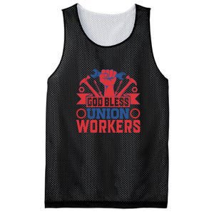 God Bless Union Wokers Labor Day Gift Mesh Reversible Basketball Jersey Tank