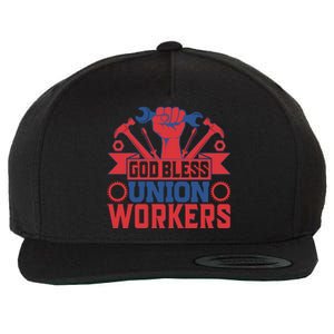 God Bless Union Wokers Labor Day Gift Wool Snapback Cap