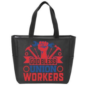 God Bless Union Wokers Labor Day Gift Zip Tote Bag