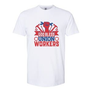 God Bless Union Wokers Labor Day Gift Softstyle CVC T-Shirt