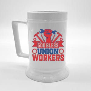 God Bless Union Wokers Labor Day Gift Beer Stein