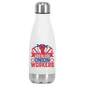 God Bless Union Wokers Labor Day Gift Stainless Steel Insulated Water Bottle