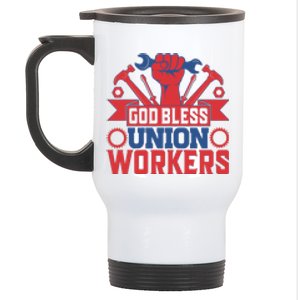 God Bless Union Wokers Labor Day Gift Stainless Steel Travel Mug