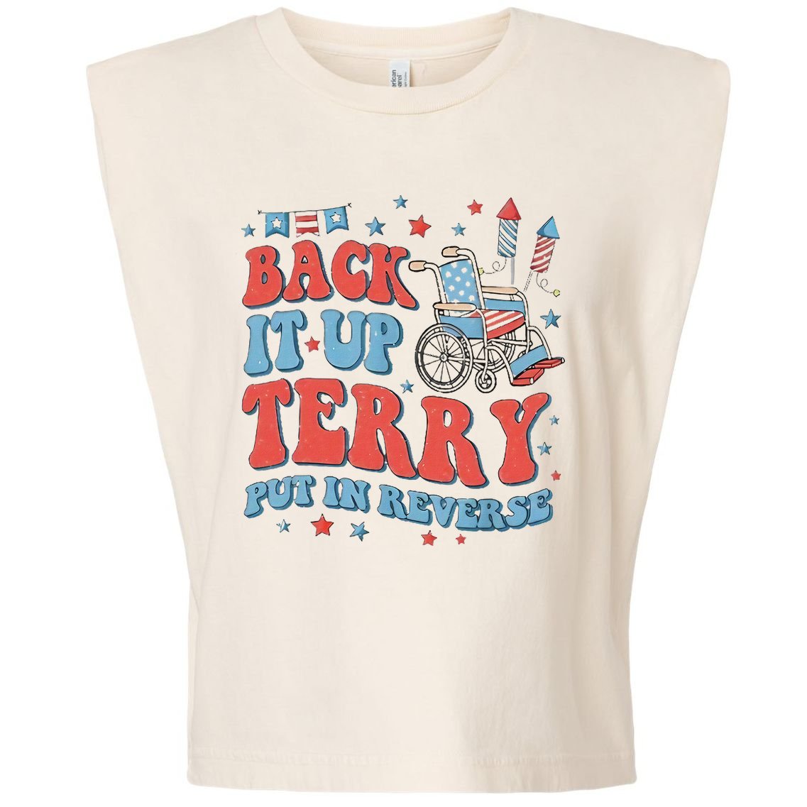 Groovy Back Up Terry Firework Fun Garment-Dyed Women's Muscle Tee