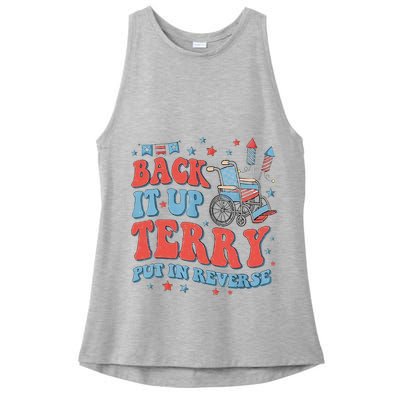 Groovy Back Up Terry Firework Fun Ladies PosiCharge Tri-Blend Wicking Tank