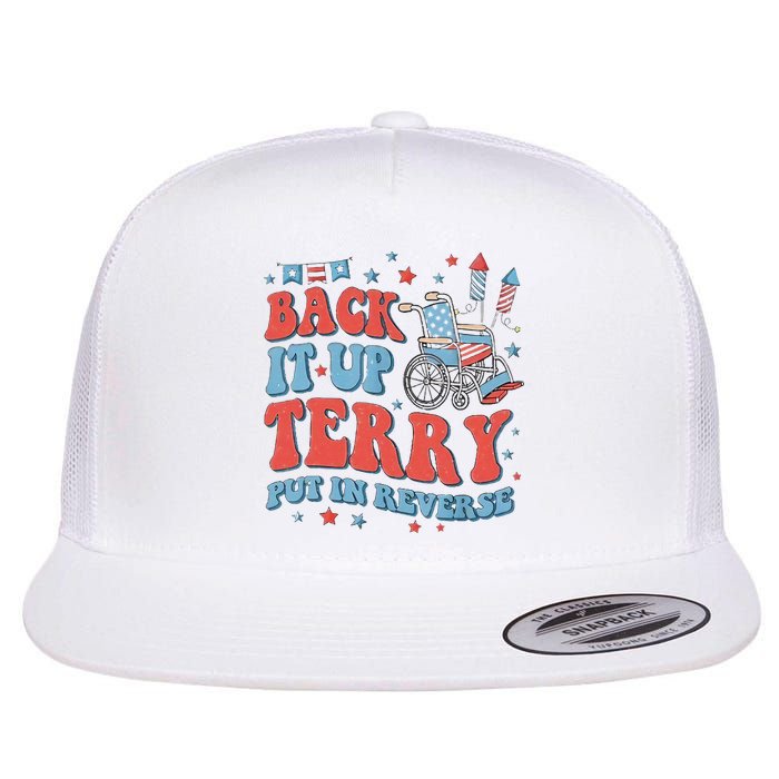 Groovy Back Up Terry Firework Fun Flat Bill Trucker Hat