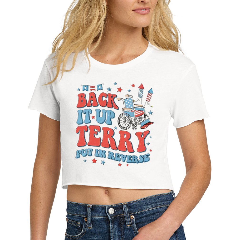 Groovy Back Up Terry Firework Fun Crop Top