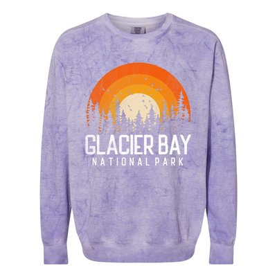 Glacier Bay Us National Park Alaska Vintage Retro 80s Gift Colorblast Crewneck Sweatshirt