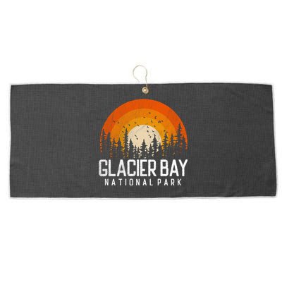 Glacier Bay Us National Park Alaska Vintage Retro 80s Gift Large Microfiber Waffle Golf Towel