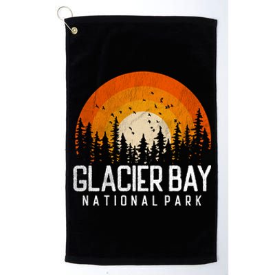 Glacier Bay Us National Park Alaska Vintage Retro 80s Gift Platinum Collection Golf Towel