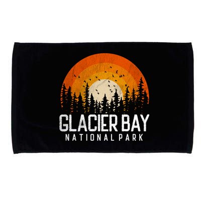 Glacier Bay Us National Park Alaska Vintage Retro 80s Gift Microfiber Hand Towel