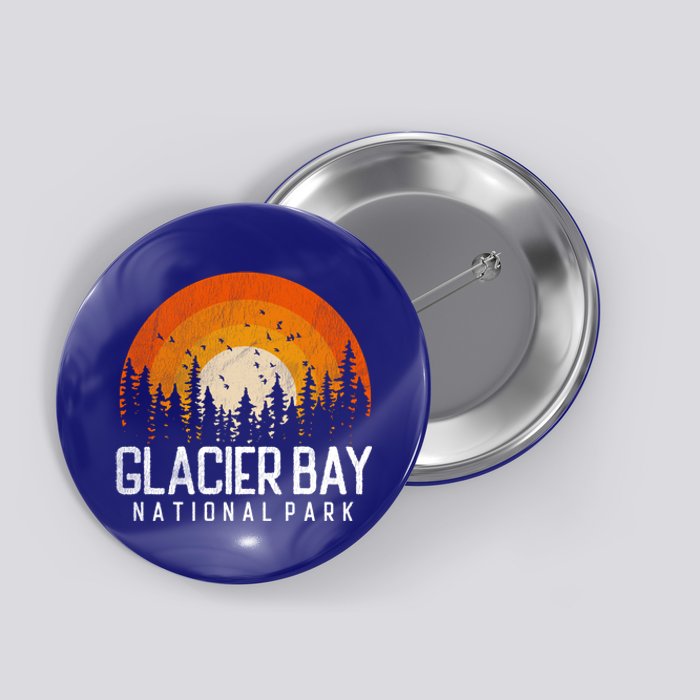 Glacier Bay Us National Park Alaska Vintage Retro 80s Gift Button