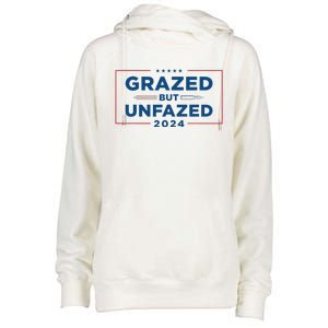 Grazed But Unfazed Presidential Race 2024 Womens Funnel Neck Pullover Hood