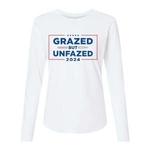 Grazed But Unfazed Presidential Race 2024 Womens Cotton Relaxed Long Sleeve T-Shirt