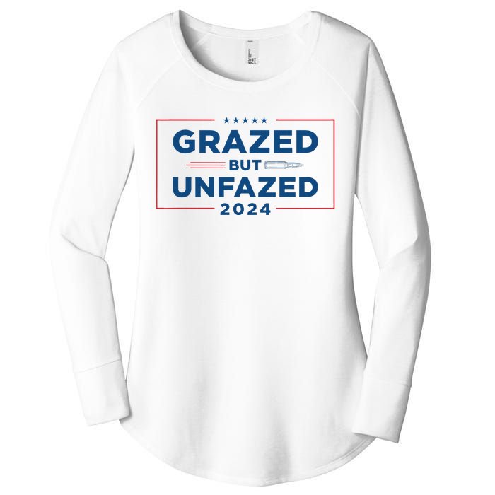 Grazed But Unfazed Presidential Race 2024 Women's Perfect Tri Tunic Long Sleeve Shirt