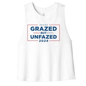 Grazed But Unfazed Presidential Race 2024 Women's Racerback Cropped Tank