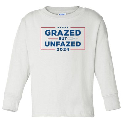 Grazed But Unfazed Presidential Race 2024 Toddler Long Sleeve Shirt