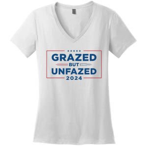 Grazed But Unfazed Presidential Race 2024 Women's V-Neck T-Shirt