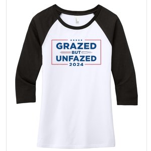 Grazed But Unfazed Presidential Race 2024 Women's Tri-Blend 3/4-Sleeve Raglan Shirt