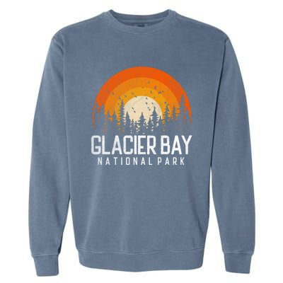 Glacier Bay Us National Park Alaska Vintage Retro 80s Gift Garment-Dyed Sweatshirt