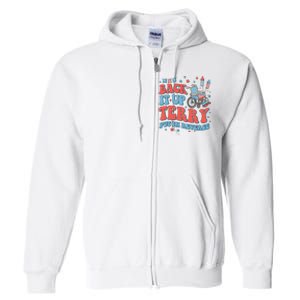 Groovy Back Up Terry Put It In Reverse Firework 4th Of July Full Zip Hoodie