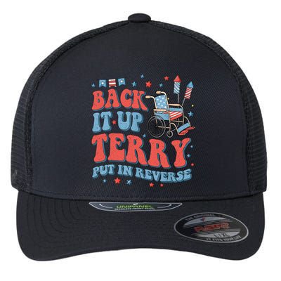 Groovy Back Up Terry Put It In Reverse Firework 4th Of July Flexfit Unipanel Trucker Cap