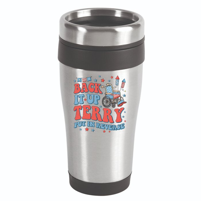 Groovy Back Up Terry Put It In Reverse Firework 4th Of July 16oz Travel Tumbler