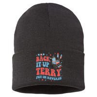 Groovy Back Up Terry Put It In Reverse Firework 4th Of July Sustainable Knit Beanie