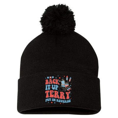 Groovy Back Up Terry Put It In Reverse Firework 4th Of July Pom Pom 12in Knit Beanie