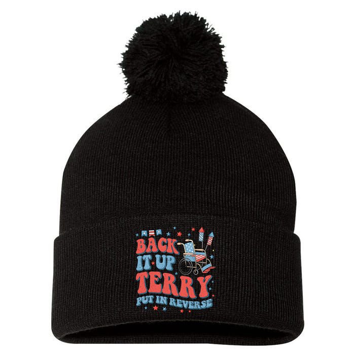 Groovy Back Up Terry Put It In Reverse Firework 4th Of July Pom Pom 12in Knit Beanie