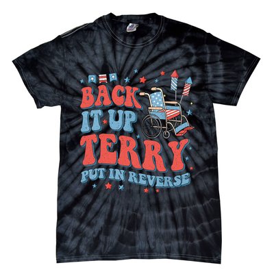 Groovy Back Up Terry Put It In Reverse Firework 4th Of July Tie-Dye T-Shirt