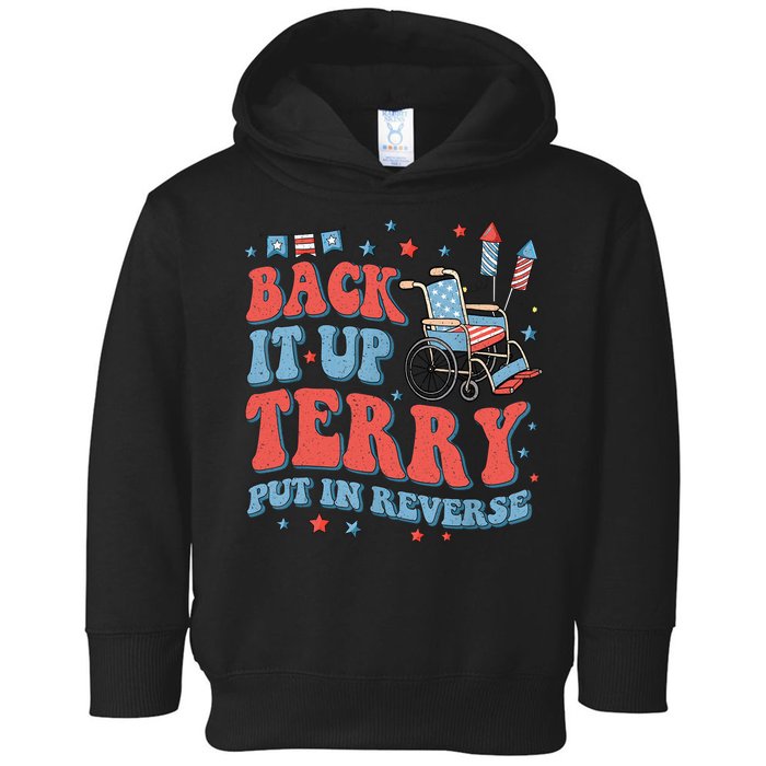 Groovy Back Up Terry Put It In Reverse Firework 4th Of July Toddler Hoodie