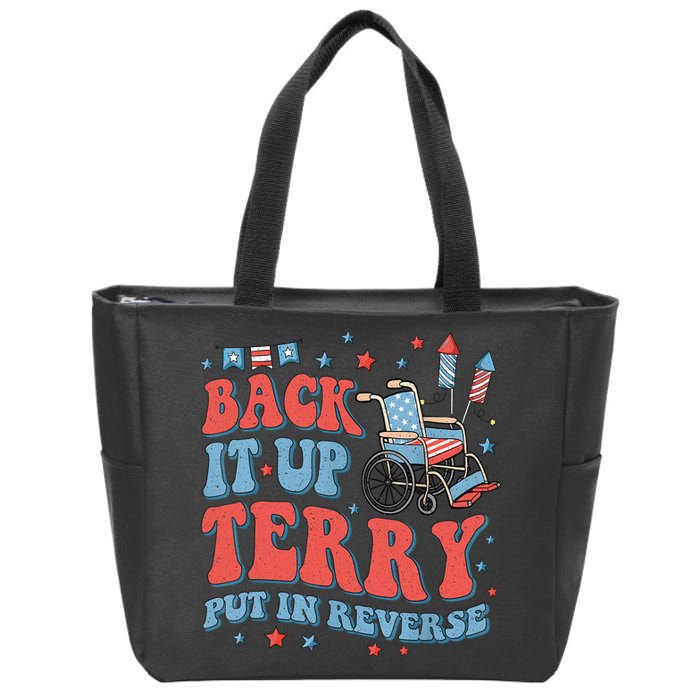 Groovy Back Up Terry Put It In Reverse Firework 4th Of July Zip Tote Bag