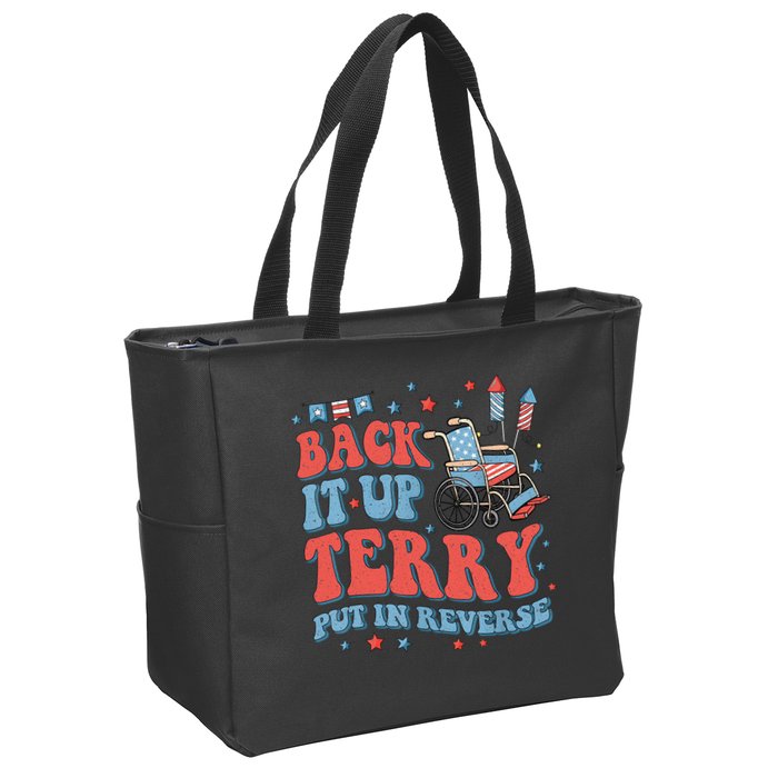 Groovy Back Up Terry Put It In Reverse Firework 4th Of July Zip Tote Bag