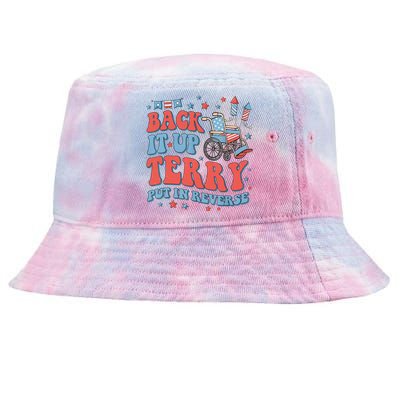 Groovy Back Up Terry Put It In Reverse Firework 4th Of July Tie-Dyed Bucket Hat